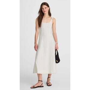 Madewell | NWT Denim Scoopneck Midi Dress White Pure Wash | Sz S